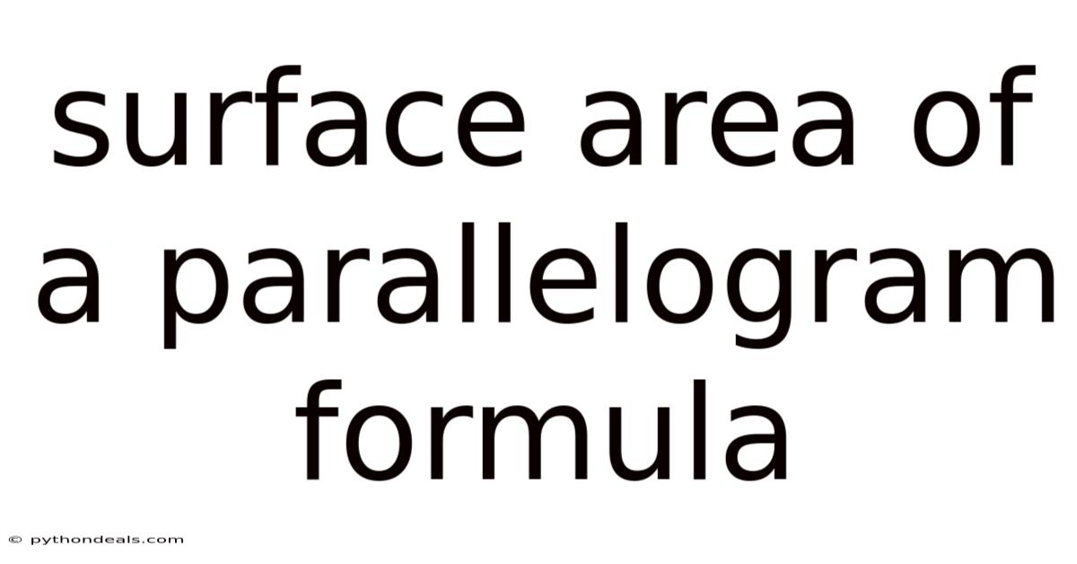 Surface Area Of A Parallelogram Formula