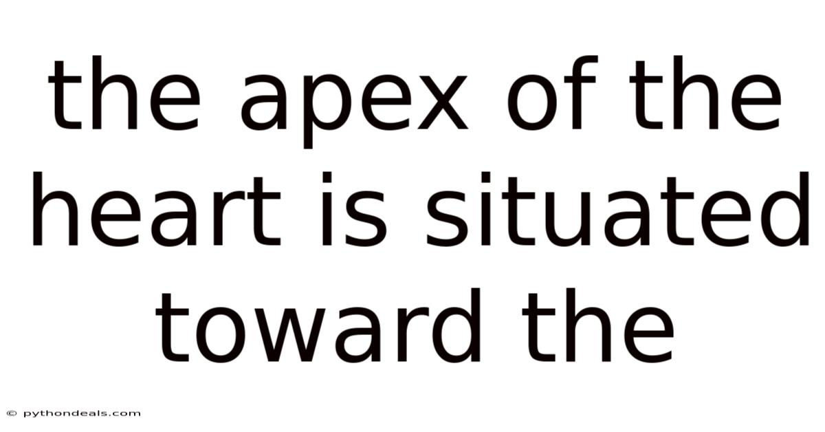 The Apex Of The Heart Is Situated Toward The