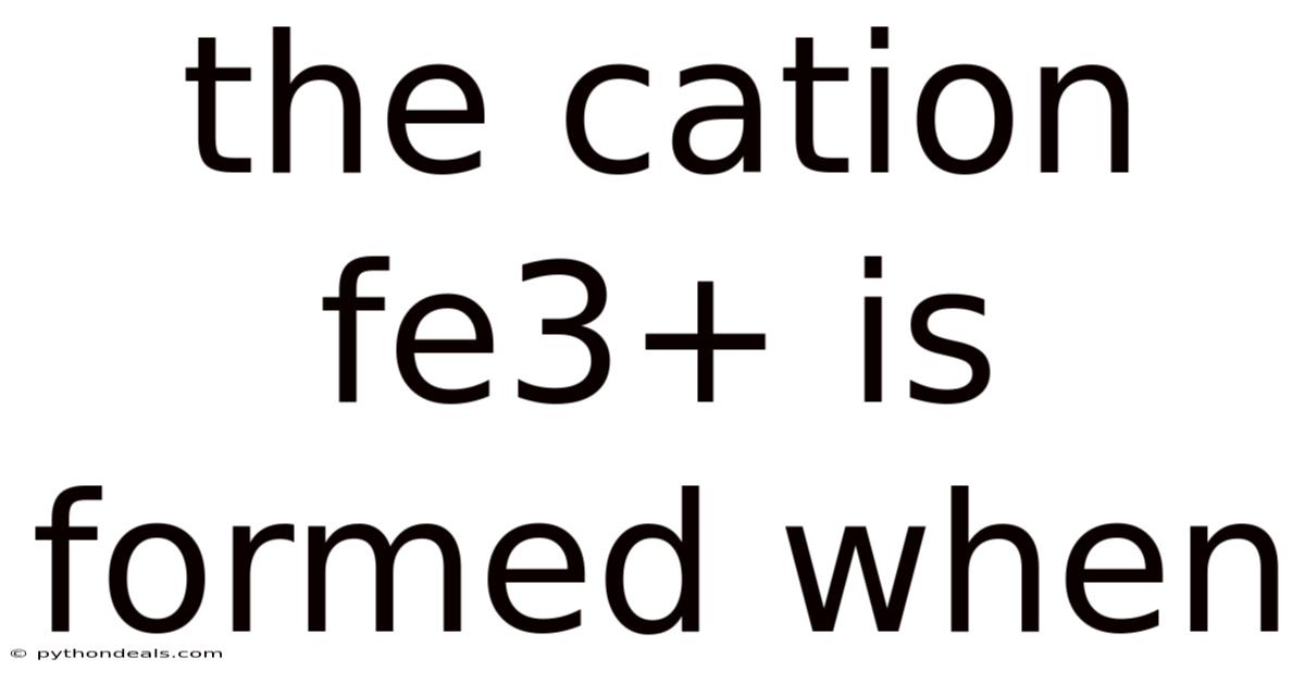 The Cation Fe3+ Is Formed When
