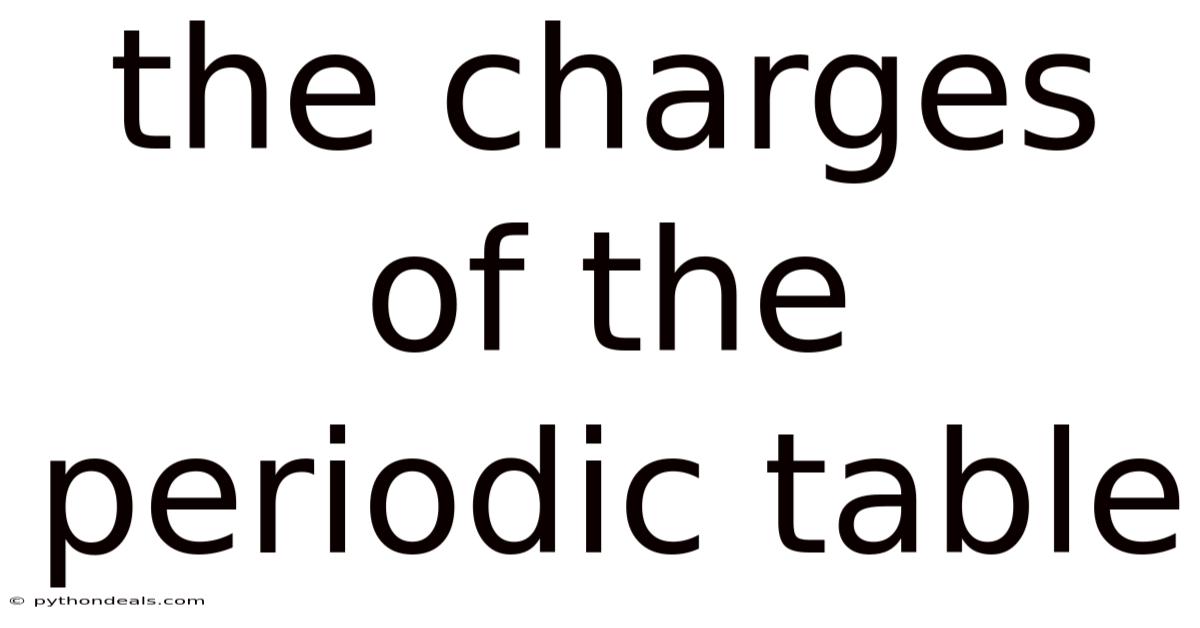 The Charges Of The Periodic Table