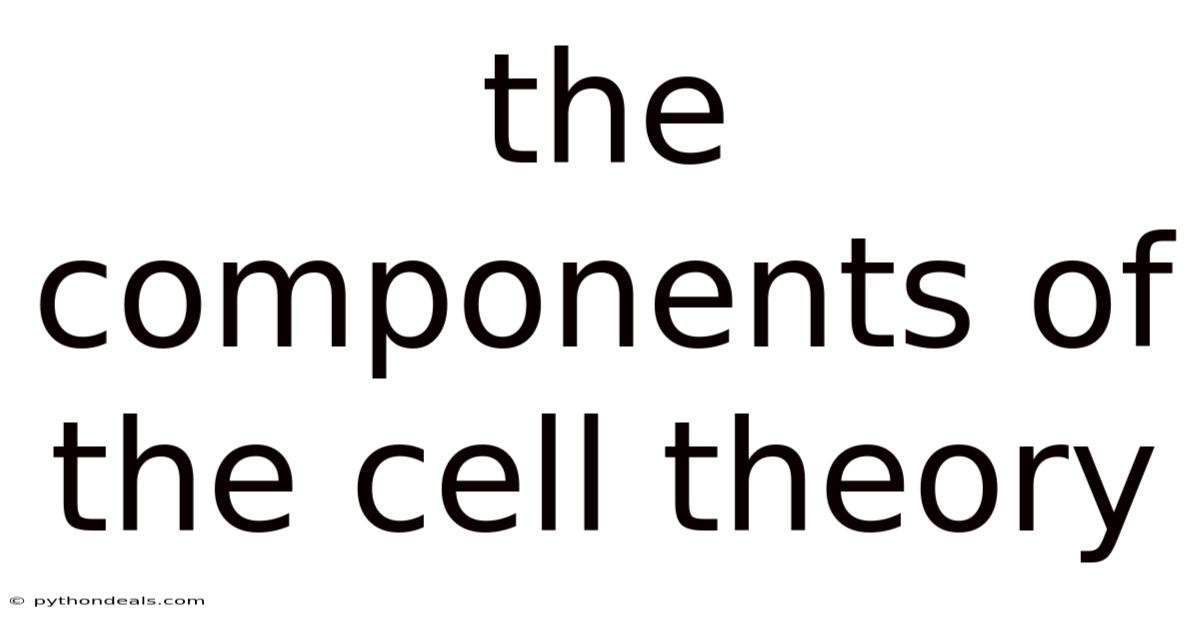 The Components Of The Cell Theory