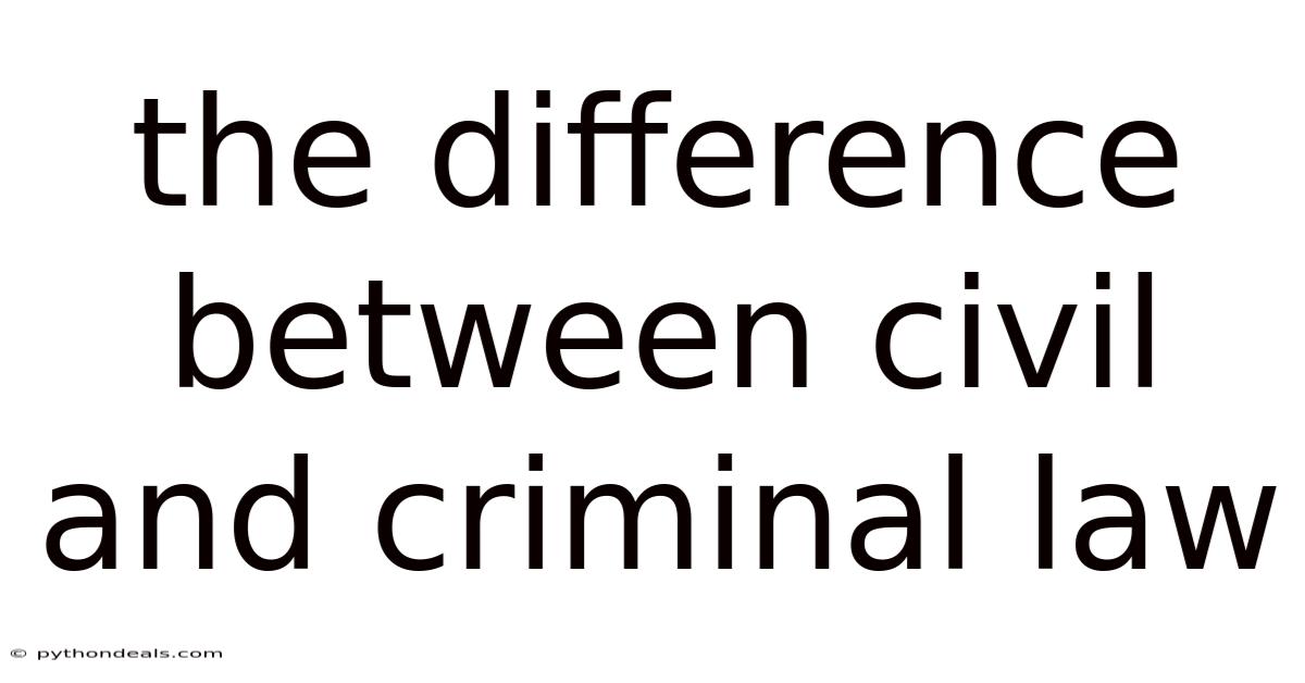 The Difference Between Civil And Criminal Law