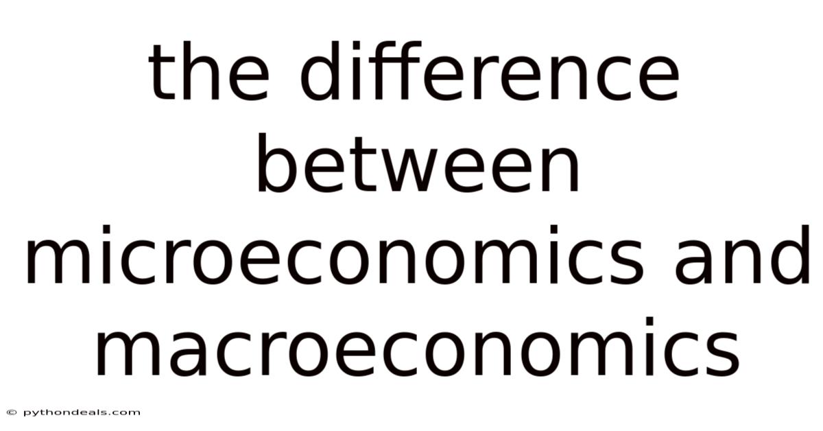 The Difference Between Microeconomics And Macroeconomics