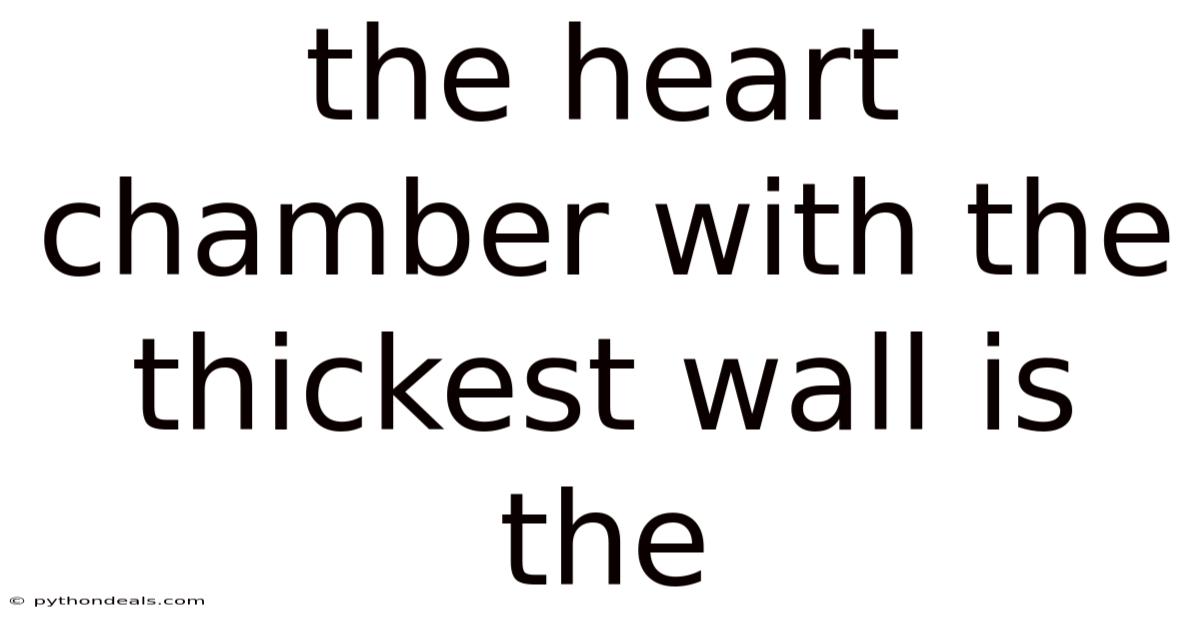 The Heart Chamber With The Thickest Wall Is The