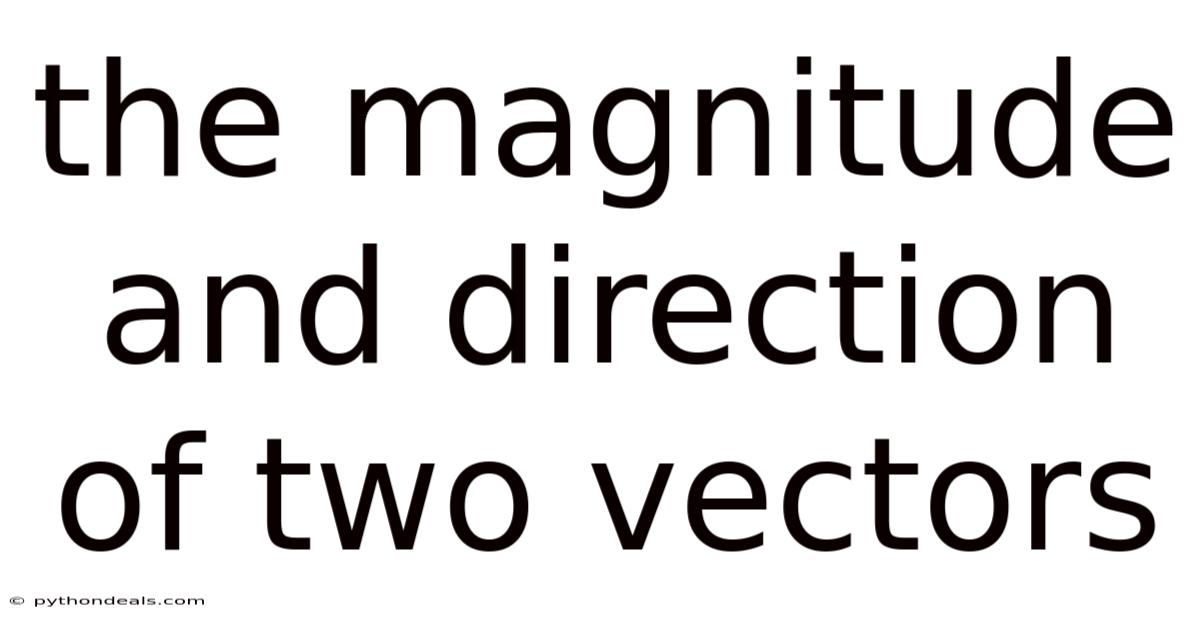 The Magnitude And Direction Of Two Vectors