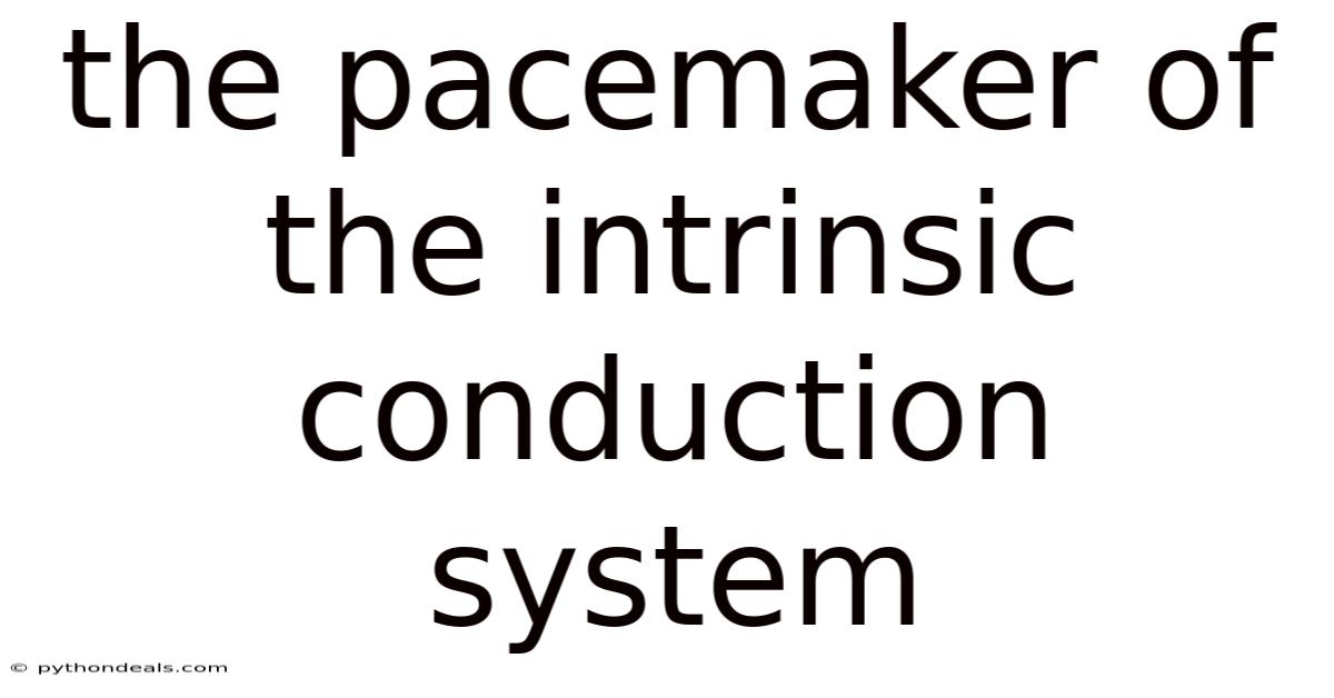 The Pacemaker Of The Intrinsic Conduction System