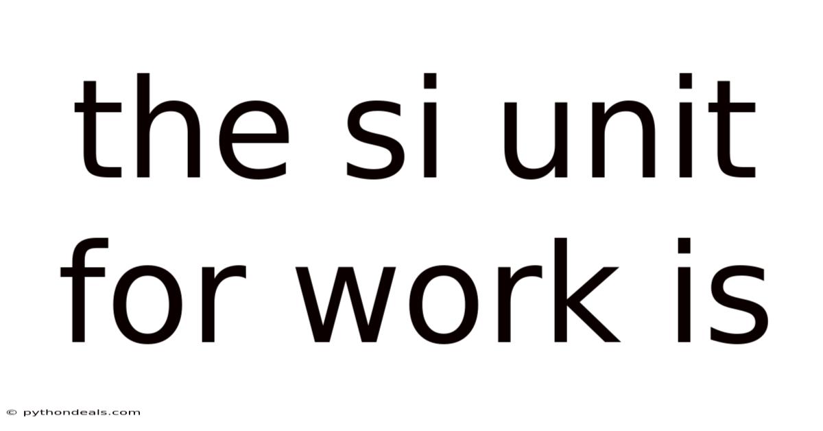 The Si Unit For Work Is