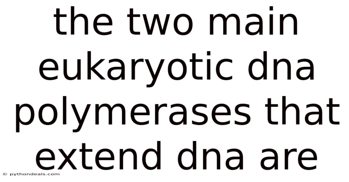 The Two Main Eukaryotic Dna Polymerases That Extend Dna Are