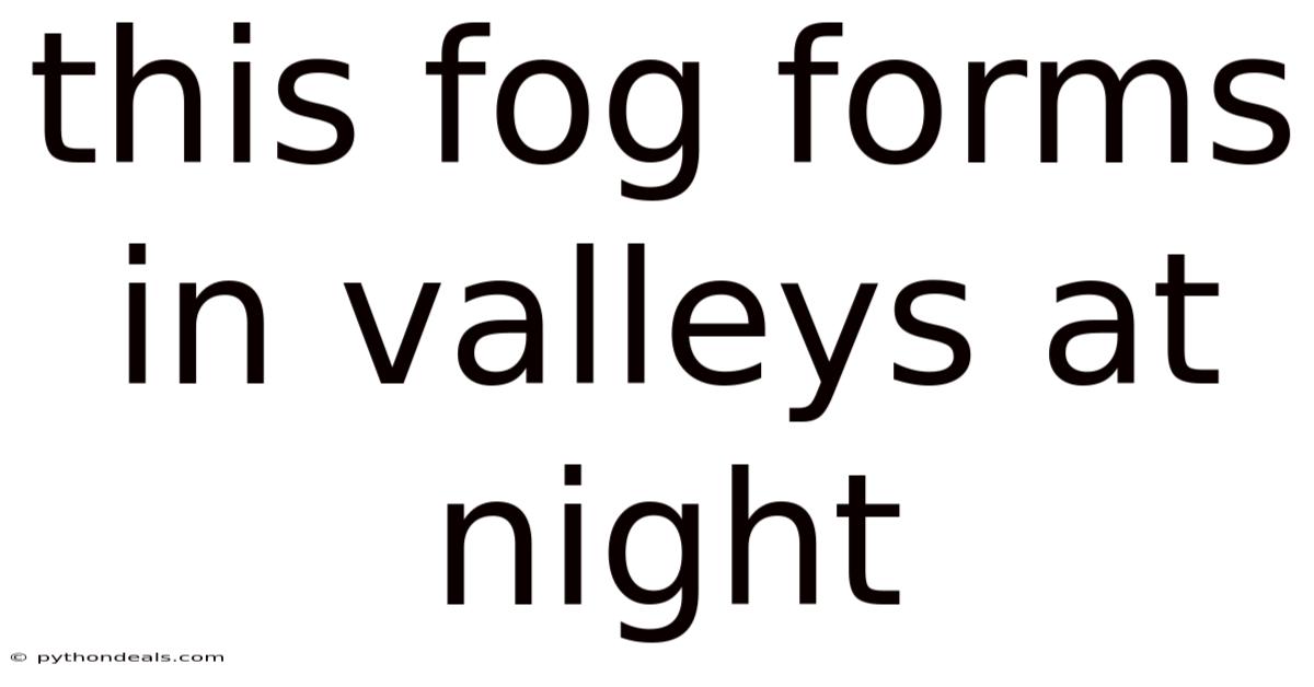 This Fog Forms In Valleys At Night