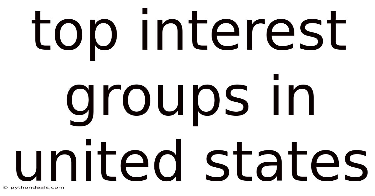 Top Interest Groups In United States