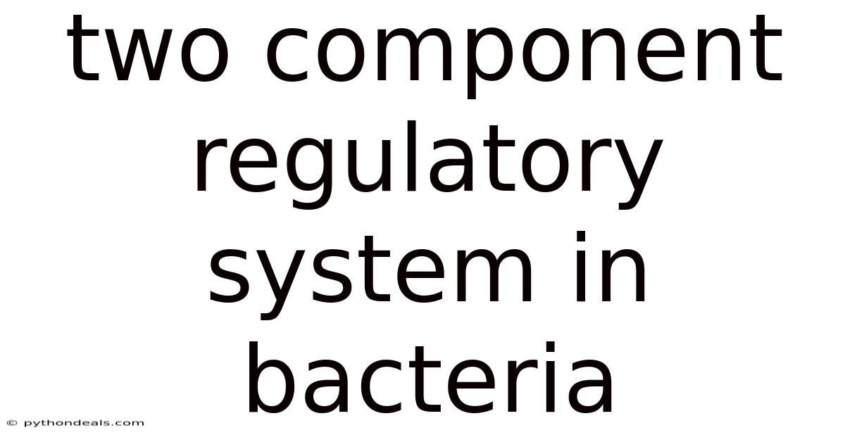 Two Component Regulatory System In Bacteria