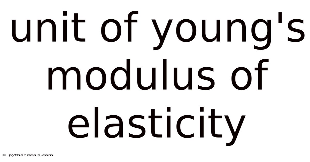 Unit Of Young's Modulus Of Elasticity