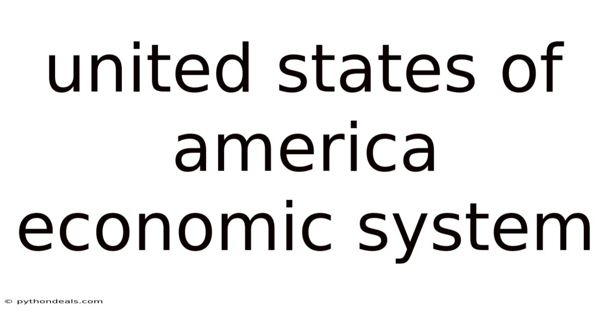 United States Of America Economic System