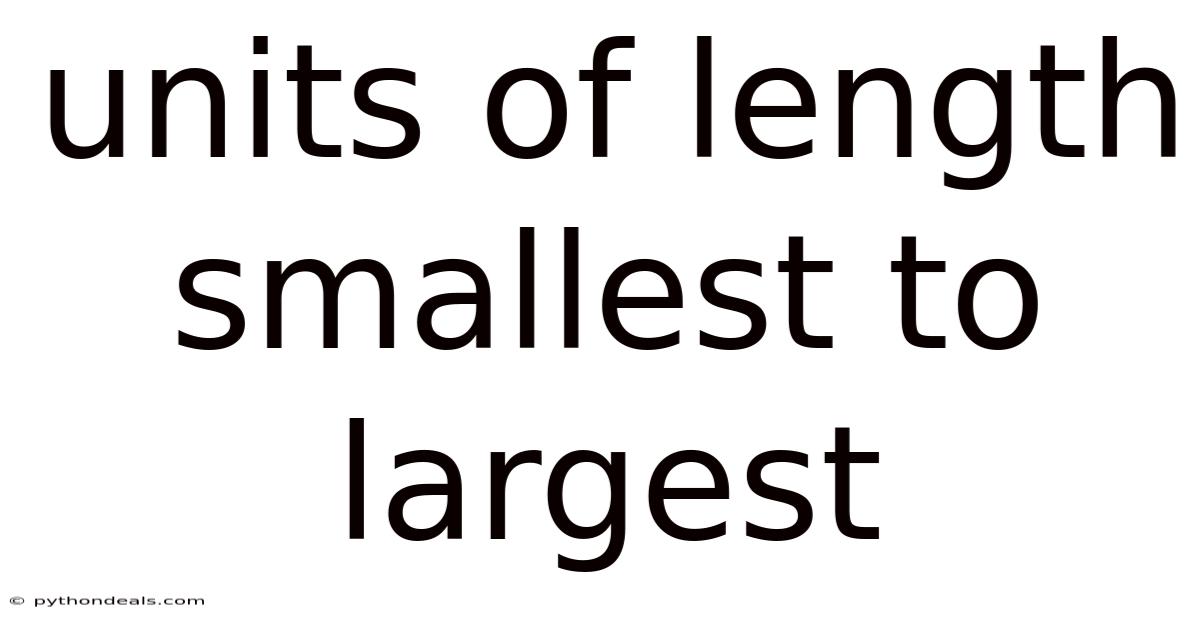 Units Of Length Smallest To Largest