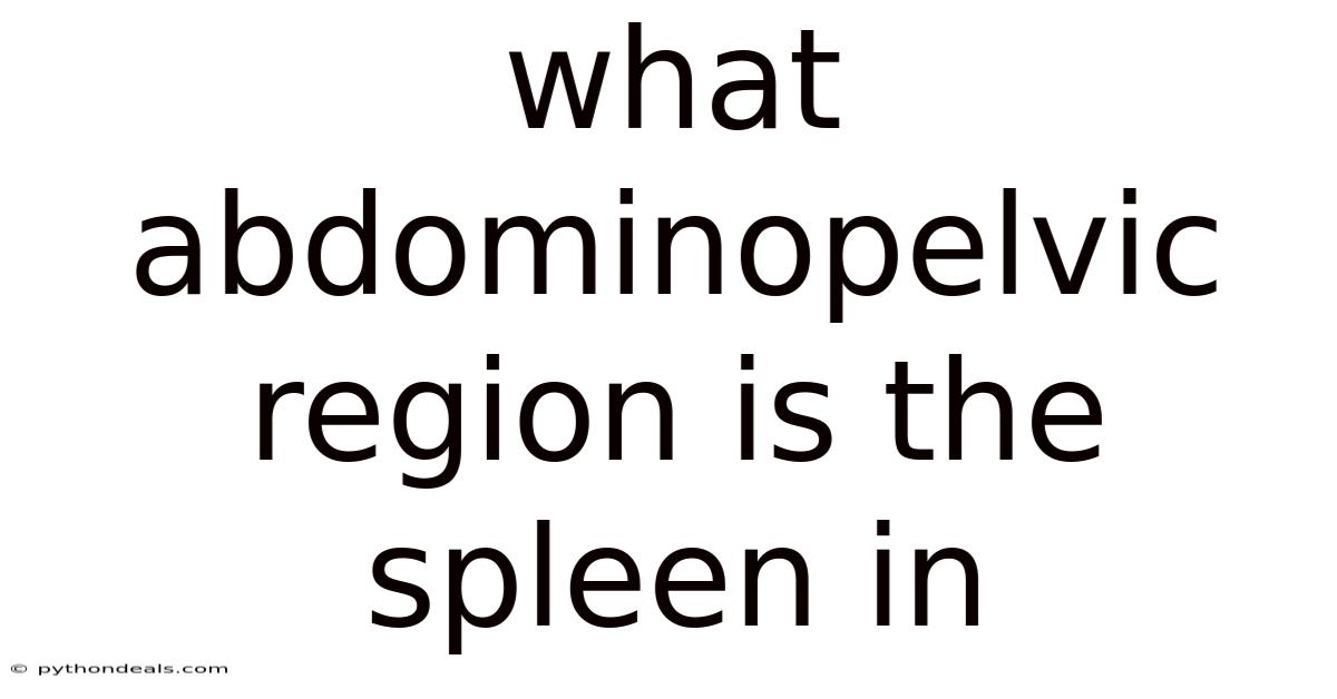 What Abdominopelvic Region Is The Spleen In