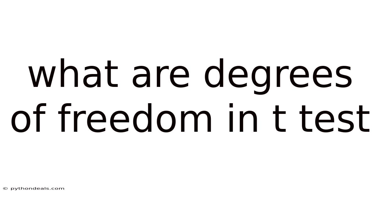 What Are Degrees Of Freedom In T Test