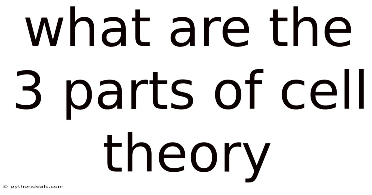 What Are The 3 Parts Of Cell Theory