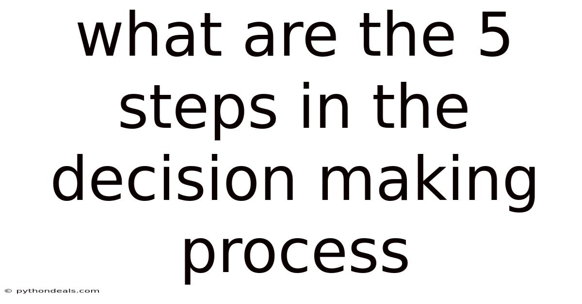 What Are The 5 Steps In The Decision Making Process