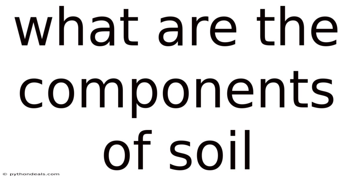 What Are The Components Of Soil