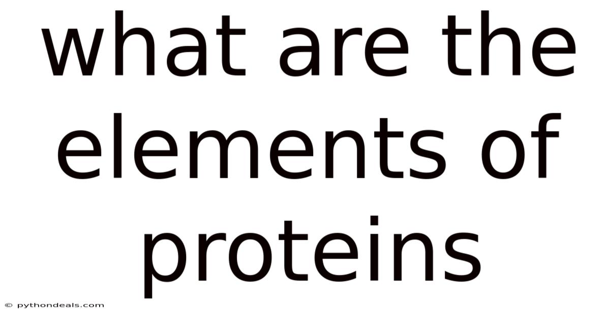What Are The Elements Of Proteins