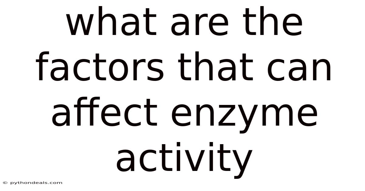 What Are The Factors That Can Affect Enzyme Activity