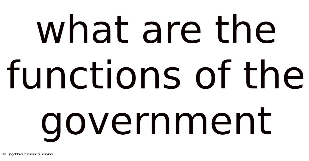 What Are The Functions Of The Government