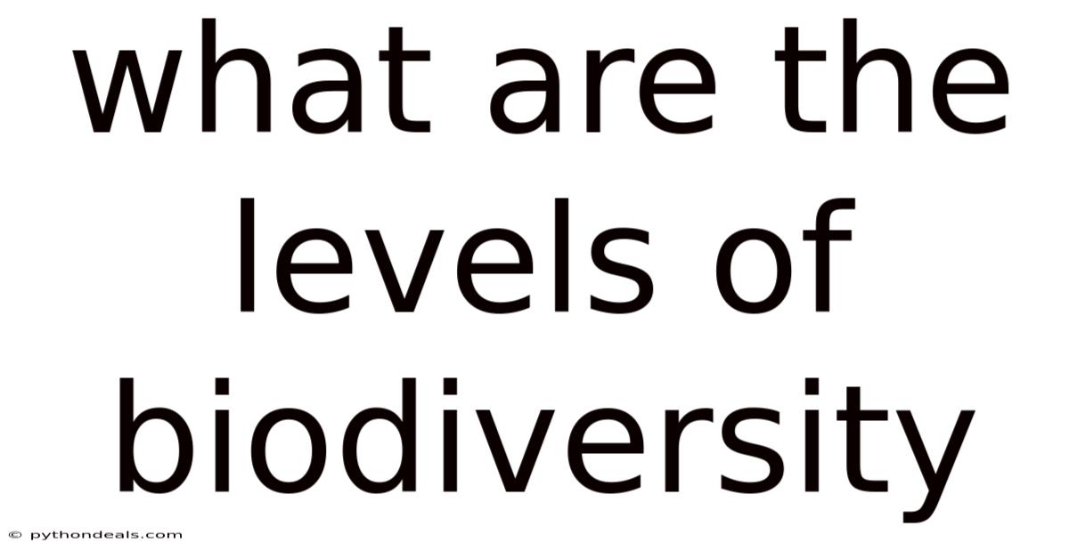 What Are The Levels Of Biodiversity