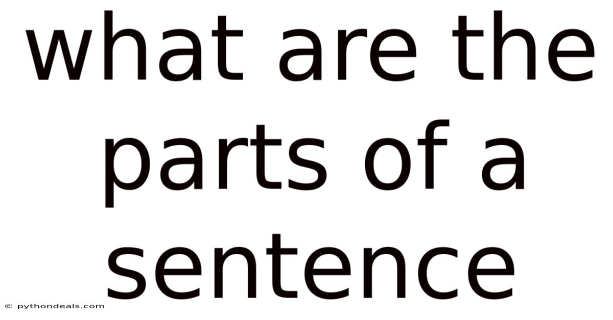 What Are The Parts Of A Sentence