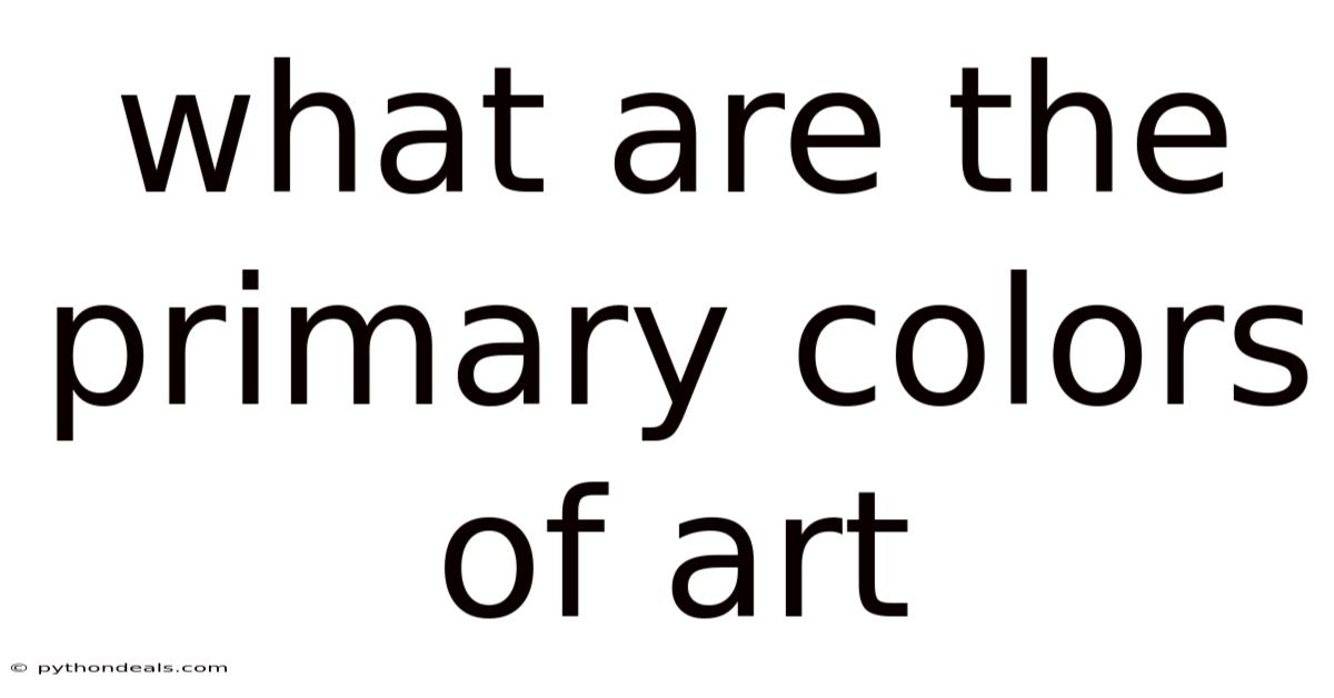 What Are The Primary Colors Of Art