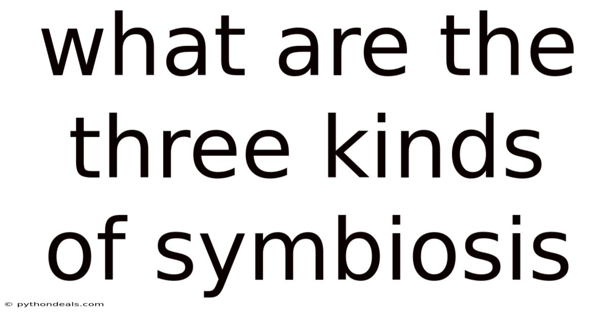 What Are The Three Kinds Of Symbiosis