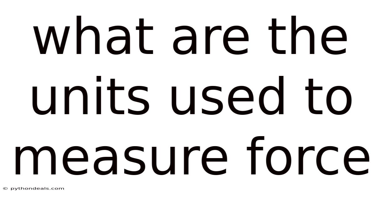 What Are The Units Used To Measure Force