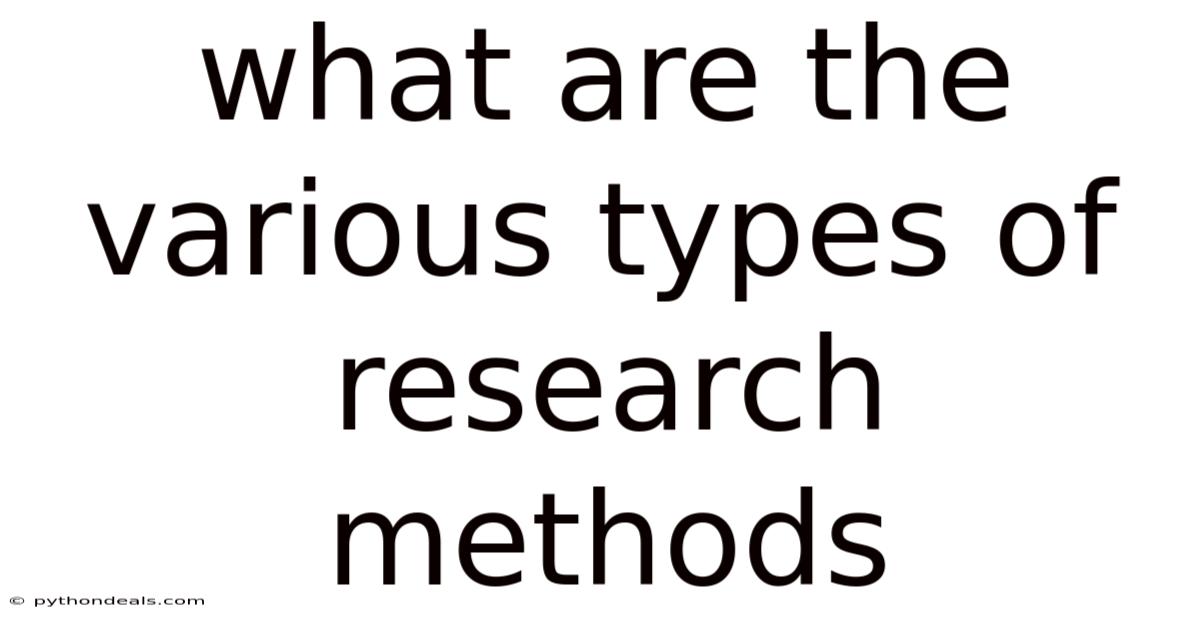 What Are The Various Types Of Research Methods