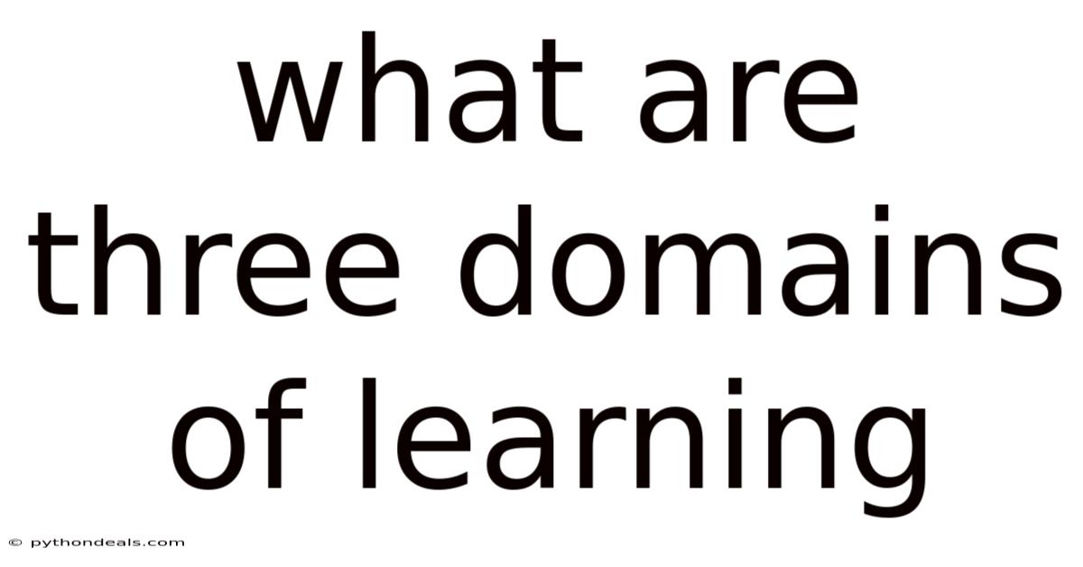 What Are Three Domains Of Learning