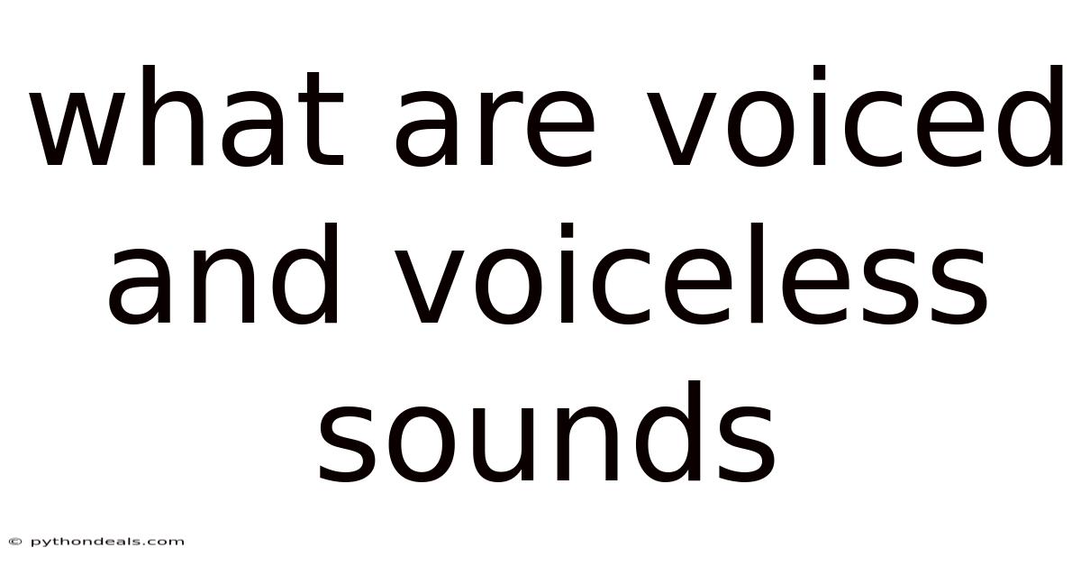 What Are Voiced And Voiceless Sounds
