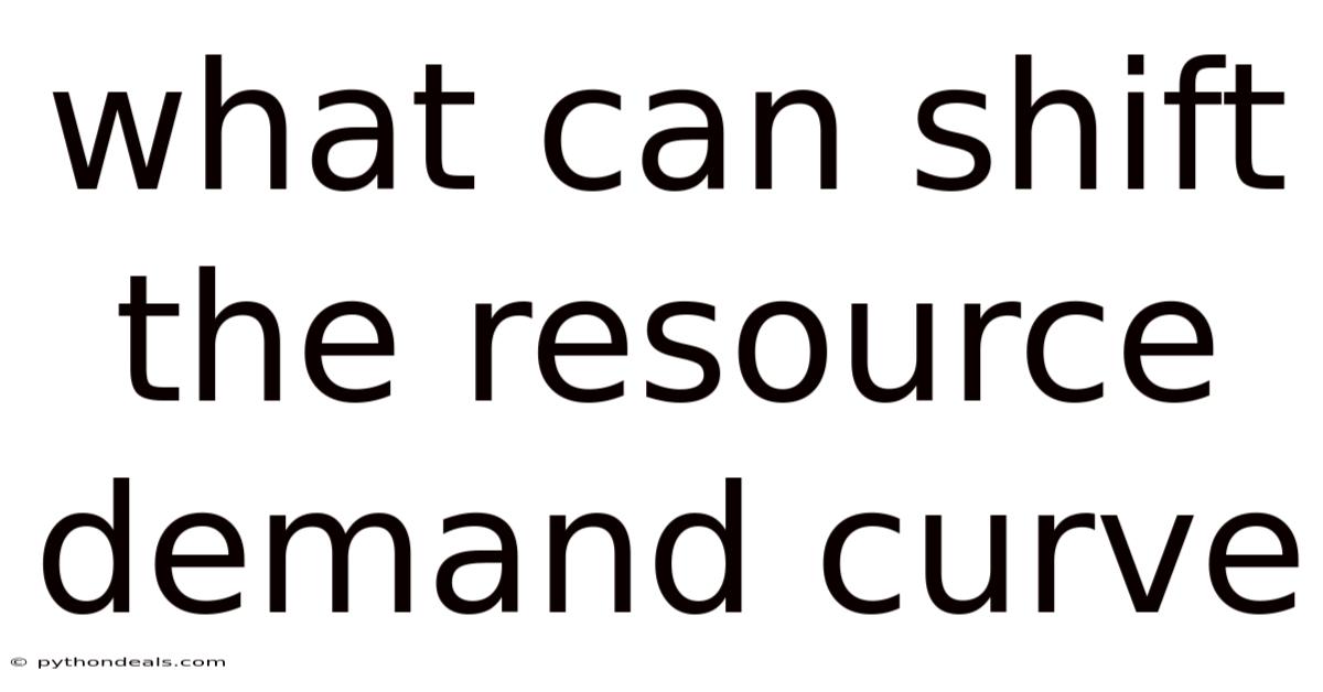 What Can Shift The Resource Demand Curve