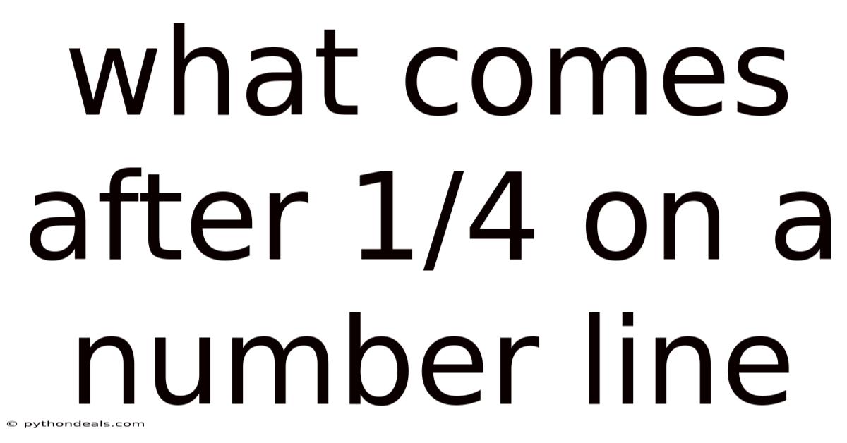What Comes After 1/4 On A Number Line