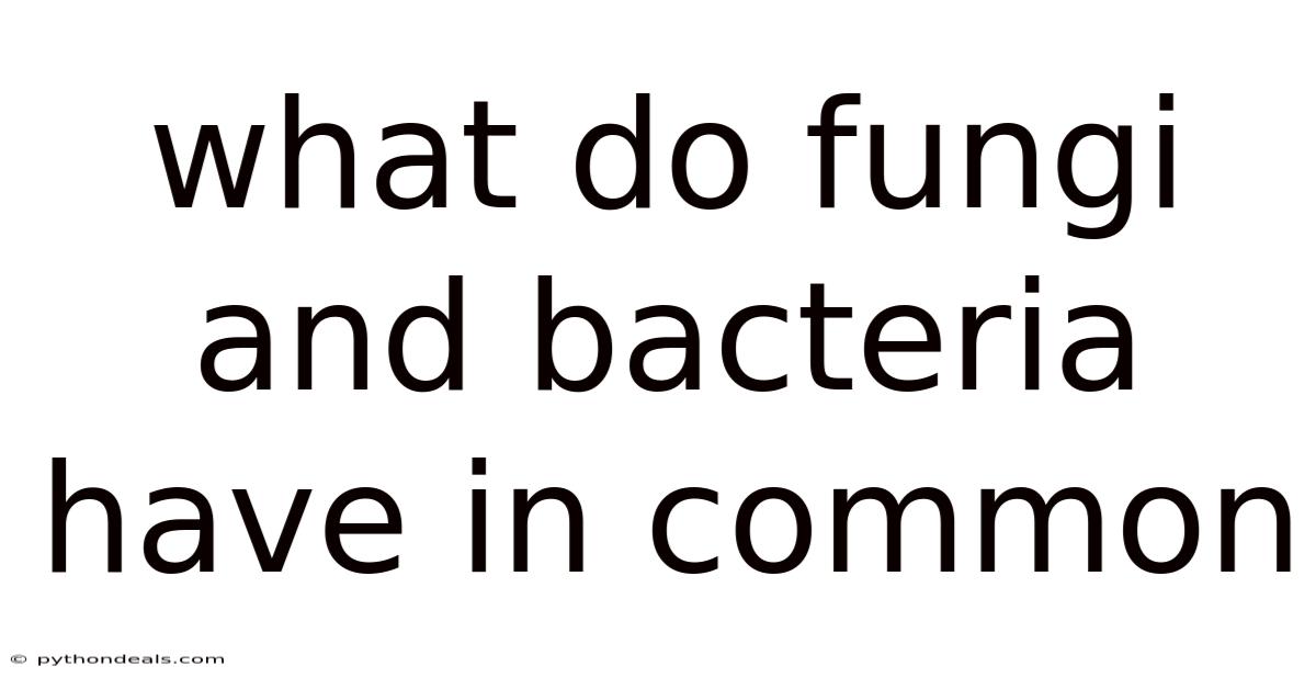 What Do Fungi And Bacteria Have In Common