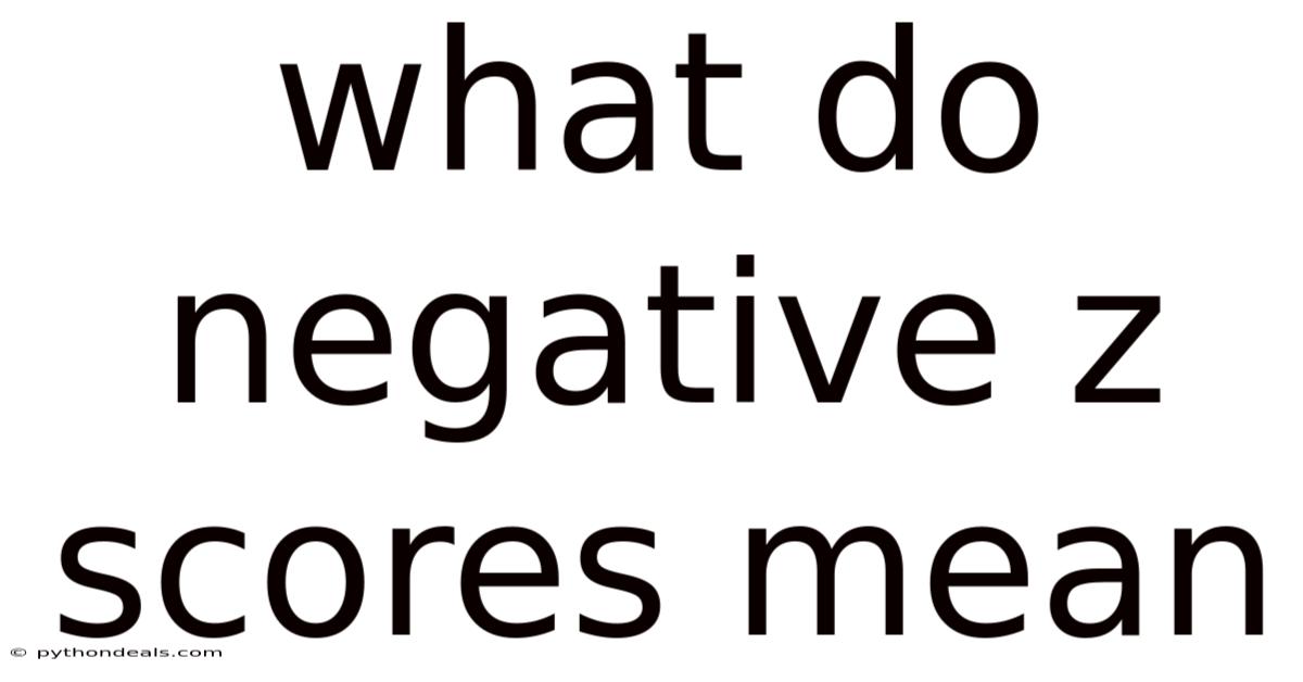 What Do Negative Z Scores Mean