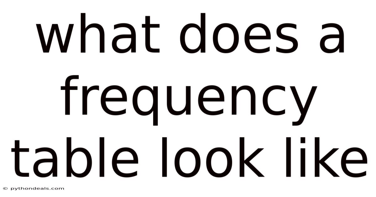 What Does A Frequency Table Look Like