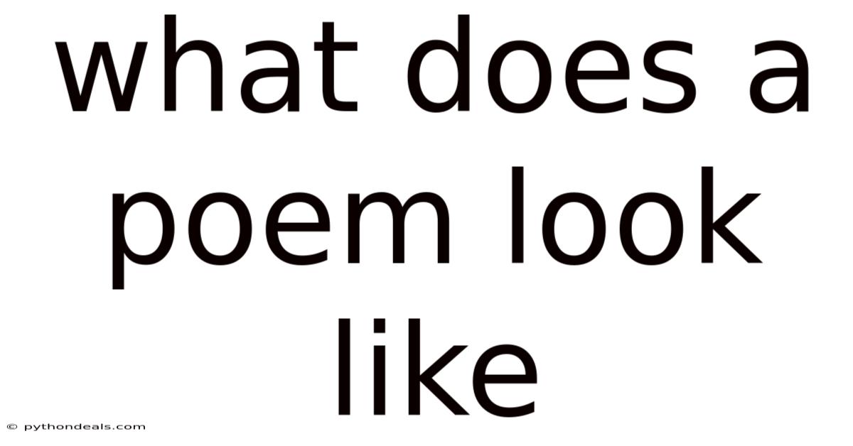 What Does A Poem Look Like