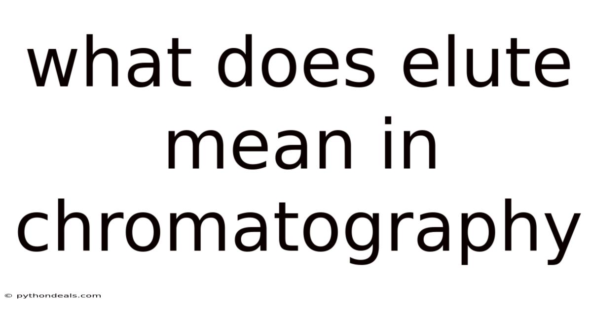What Does Elute Mean In Chromatography