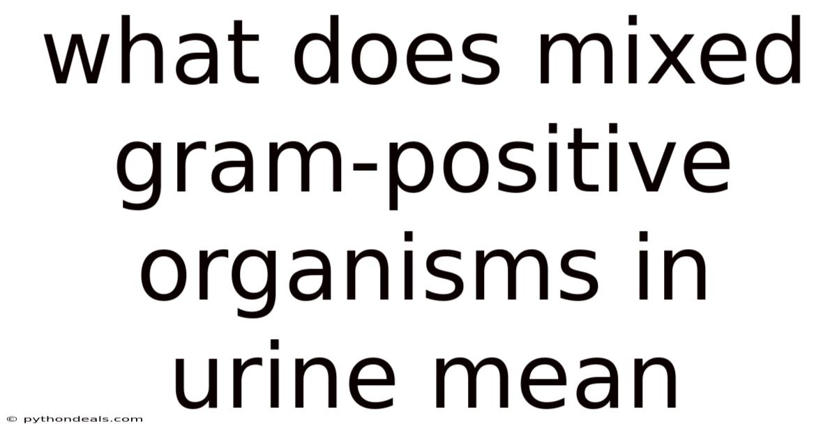 What Does Mixed Gram-positive Organisms In Urine Mean