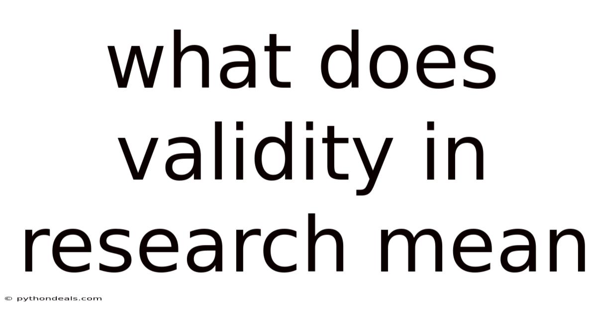 What Does Validity In Research Mean