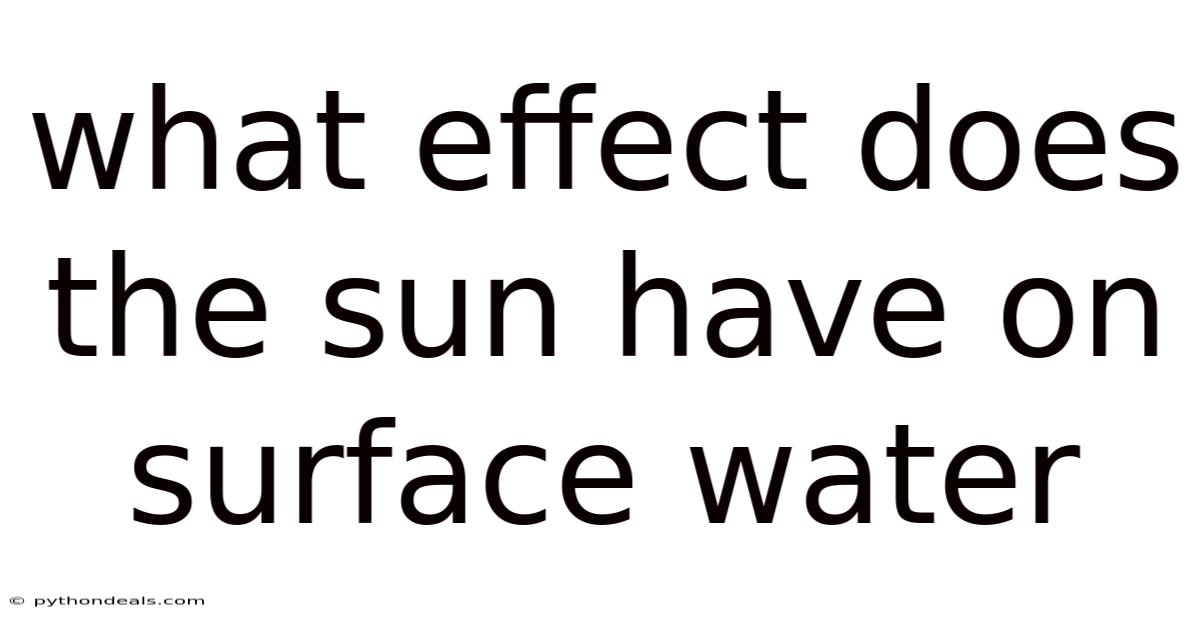What Effect Does The Sun Have On Surface Water