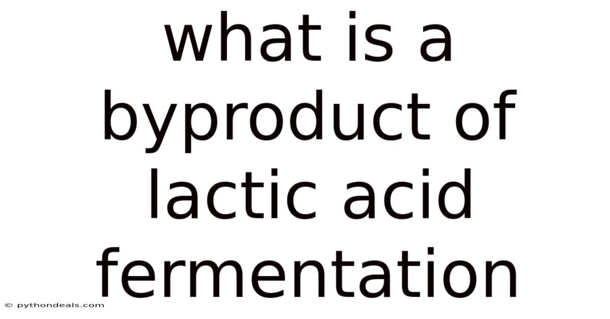 What Is A Byproduct Of Lactic Acid Fermentation