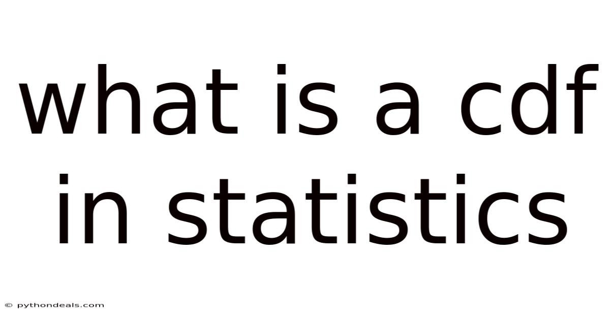 What Is A Cdf In Statistics
