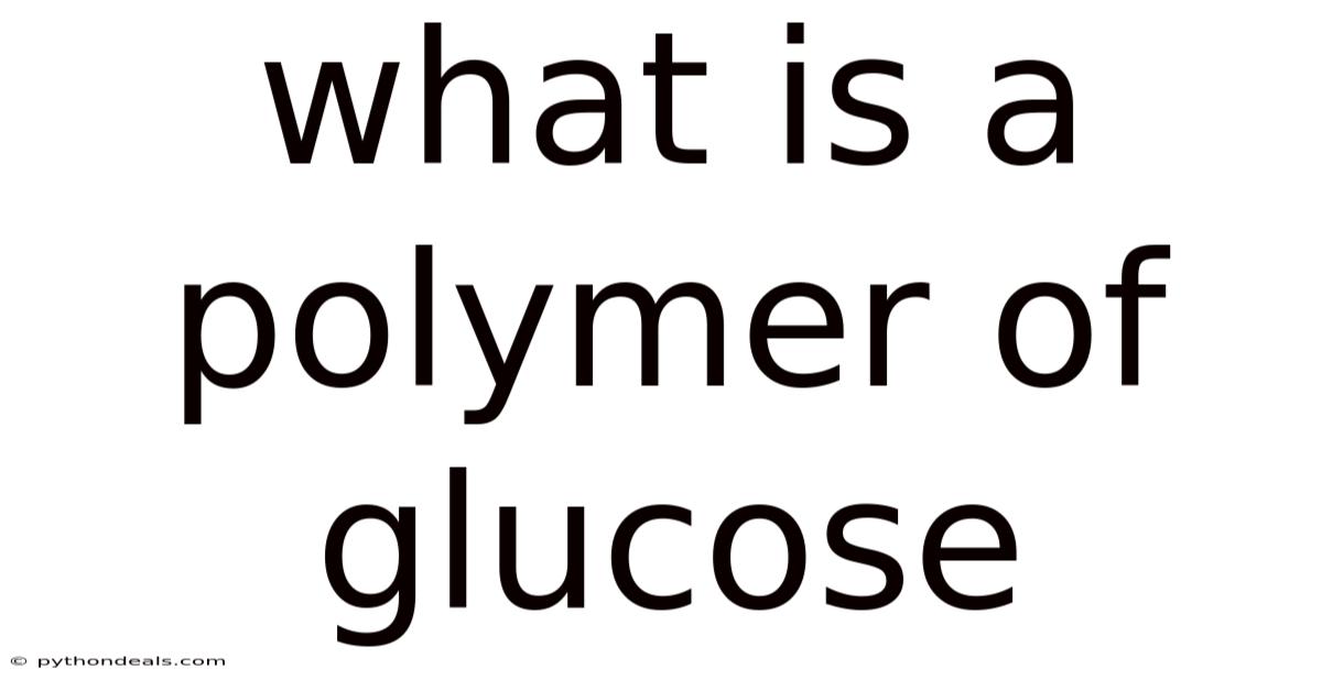 What Is A Polymer Of Glucose