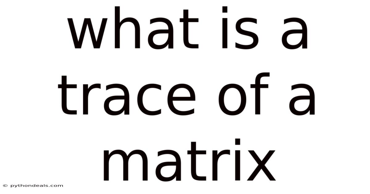 What Is A Trace Of A Matrix