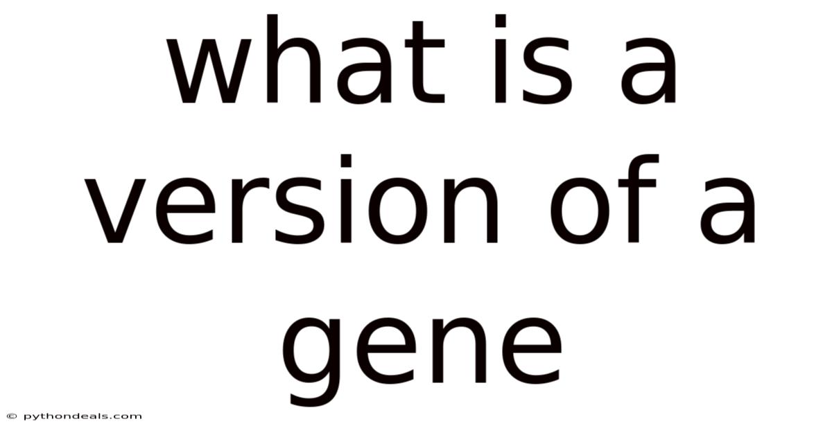 What Is A Version Of A Gene