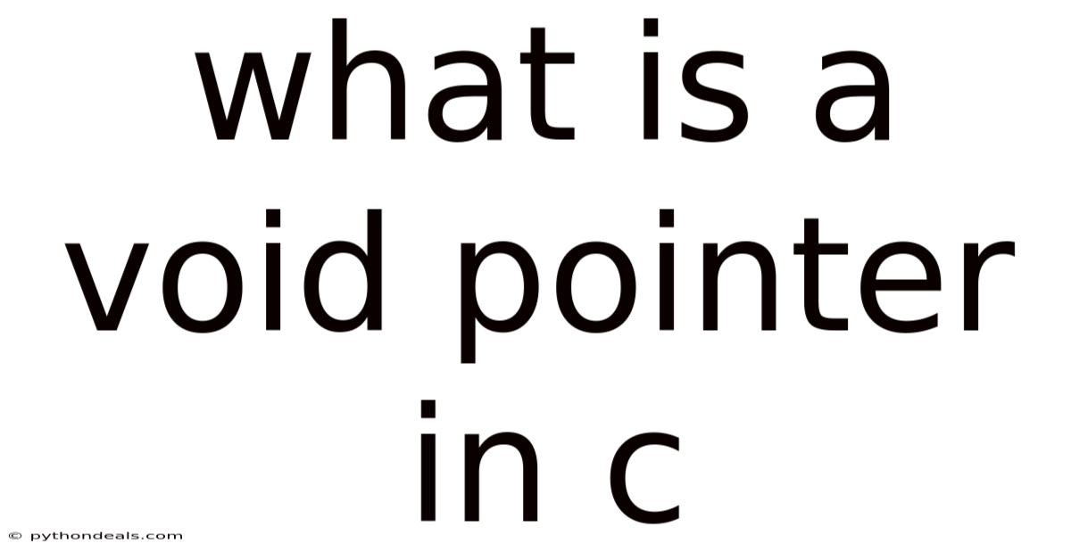 What Is A Void Pointer In C